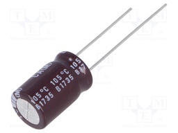 Capacitor: electrolytic; THT; 6.8uF; 350VDC; Ø10x16mm; Pitch: 5mm
