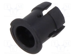 LED holder; 3mm; one-piece; black; UL94V-2; L: 5mm; Mat: polyamide