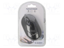 Optical mouse; black; USB A; wired; No.of butt: 3; 1.25m