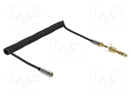 Cable; 2m; Plating: gold-plated; black; 28AWG; Enclos.mat: metal