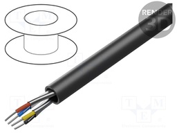 Wire; Alpha Essential C&C; 2x2x22AWG; PVC; black; 300V; 305m