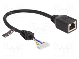 RJ45 adapter; Cat: 5e; RJ45 socket,8pin pin header; 0.23m; PVC
