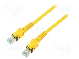 Patch cord; S/FTP; 6a; stranded; Cu; PUR; yellow; 5m; halogen free
