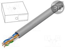 Wire; U/UTP; 6; stranded; CCA; 4x2x24AWG; PVC; grey; 100m; Øcable: 6mm