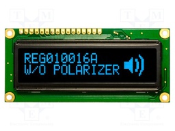 Display: OLED; graphical; 100x16; Window dimensions: 66x16mm; blue