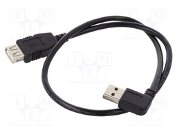 Cable; USB 2.0; gold-plated; 0.5m; black; 24AWG,28AWG; 480Mbps
