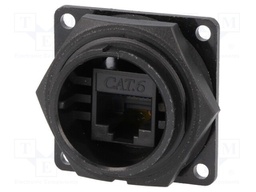 Socket; RJ45; DC; PIN: 8; Cat: 6; Layout: 8p8c; Locking: bayonet; IDC