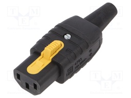 Connector: AC supply; plug; female; 10A; 250VAC; C13 (F); for cable