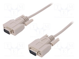 Cable; D-Sub 9pin plug,both sides; 2m; beige; connection 1: 1