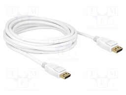 Cable; DisplayPort plug,both sides; DisplayPort 1.2; 5m; white