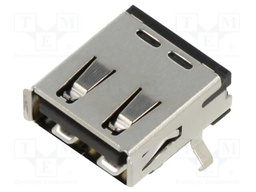 Socket; USB A; on PCBs; THT; PIN: 4; angled 90°; shielded; USB 2.0