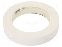 Tape: marking; white; L: 33m; W: 19mm; Thk: 0.13mm; 2.5N/cm; 130%