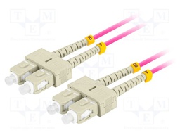 Fiber patch cord; OM4; SC/UPC,both sides; 2m; 50/125um; LSZH; grey