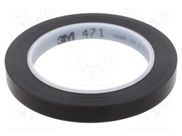 Tape: marking; black; L: 33m; W: 12mm; Thk: 0.13mm; 2.5N/cm; 130%
