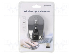 Optical mouse; black; USB A; wireless; No.of butt: 6; 10m