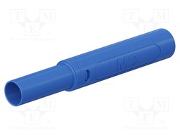 Connector: 4mm banana; plug; 32A; 1kV; blue; insulated; 2.5mm2