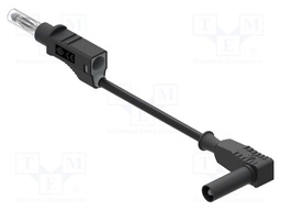 Test lead; 12A; banana plug 4mm,angular banana plug 4mm; Len: 1m
