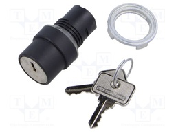 Switch: rotary with key; 22mm; Stabl.pos: 3; none; IP65; prominent