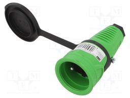 Connector: AC supply; socket; female; 16A; 250VAC; IP54; for cable