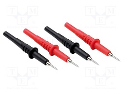 Test probe; 20A; black; Socket size: 4mm; Overall len: 115mm