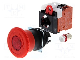 Switch: emergency stop; 22mm; LED; mushroom; 40mm; 12VAC; 12VDC
