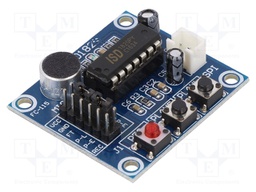 Module: audio; sound recorder; 3÷5VDC; IC: ISD1820; pin strips