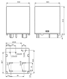 Relay: electromagnetic power; DPST-NO + SPST-NC; Ucoil: 12VDC