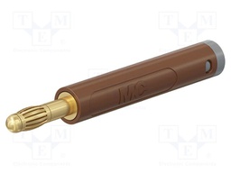 Connector: 4mm banana; plug; 32A; 30VAC; 60VDC; brown; gold-plated
