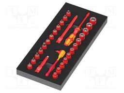 Wrench: socket spanner-set; 6-angles; hex key,Torx®; 1/4"; 30pcs.