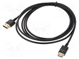 Cable; HDMI plug,mini HDMI plug; Len: 2m; black; 36AWG; Core: Cu