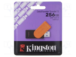 Pendrive; USB 3.2 Gen 1; 256GB; black,orange; USB A