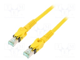 Patch cord; S/FTP; 6a; stranded; Cu; PUR; yellow; 10m; halogen free