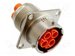 Connector: circular; female; PIN: 4; IP67; straight; silver; zinc