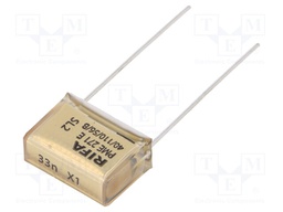 Capacitor: paper; X1; 33nF; 300VAC; 15.2mm; ±20%; THT; 630VDC