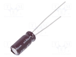 Capacitor: electrolytic; THT; 47uF; 25VDC; Ø5x11mm; Pitch: 2mm; ±20%