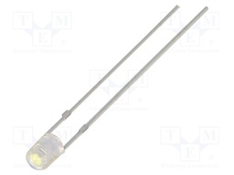 LED; white cold; 3mm; 5800÷7000mcd; 60°; Front: convex; 2.9÷3.4VDC