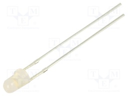 LED; 3mm; white warm; 220÷330mcd; 60°; Front: convex; 2.8÷3.4V