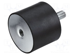 Vibration damper; M3; Ø: 8mm; rubber; L: 13mm; Thread len: 6mm; H: 3mm