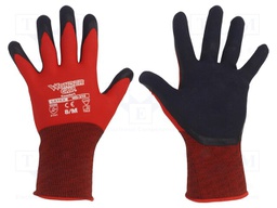 Protective gloves; Size: 8,M; red; polyester; Comfort