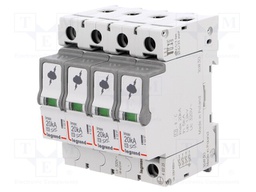 Surge arrestor; Type 2; Poles: 4; 20kA; 320VAC; Mounting: DIN; IP20