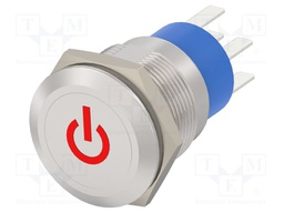 Switch: vandal resistant; Pos: 2; DPST; 3A/250VAC; OFF-ON; red; IP67