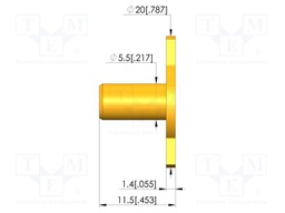 Test probe socket; gold-plated; KS-410; 11.5mm; test needles