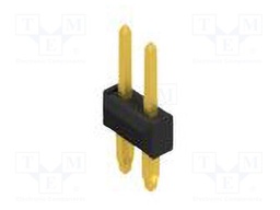Connector: pin strips; pin header; male; PIN: 2; 2.54mm; THT; 2x1