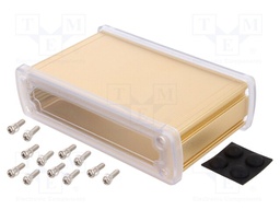 Enclosure: multipurpose; X: 146.6mm; Y: 89mm; Z: 41.6mm; golden