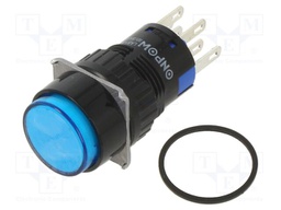 Switch: push-button; Pos: 2; SPDT x2; 0.5A/220VAC; 1A/24VDC; ON-ON