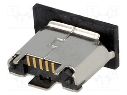 Socket; USB B micro; SMT; PIN: 5; USB 2.0; gold-plated