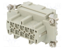 Connector: HDC; female; HE; PIN: 10; 10+PE; size 4; 16A; 500V