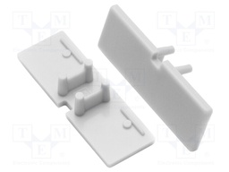 Cap for LED profiles; grey; ABS; Application: BACK10