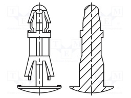 Assembly stud; polyamide 66; L: 12mm; latch/latch; Colour: natural