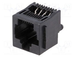 Socket; RJ45; PIN: 8; with panel stop blockade; Layout: 8p8c; THT